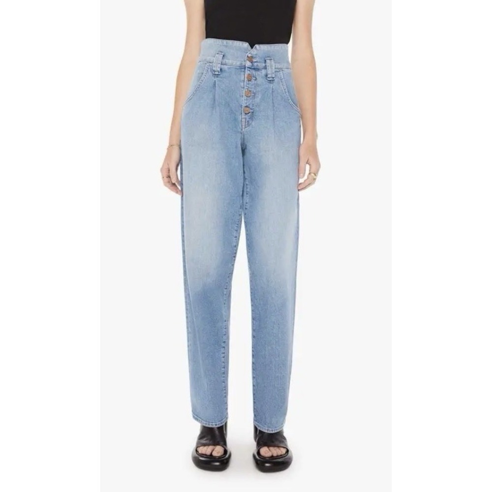 MOTHER Pixie Bandit Starlet Sneak Jeans 30 Pleated Paperbag Wide Leg Boho Y2K